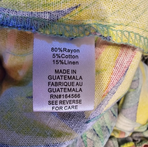 Kate Park XL Tropical Linen Blend Capri Pants - Picture 4 of 7